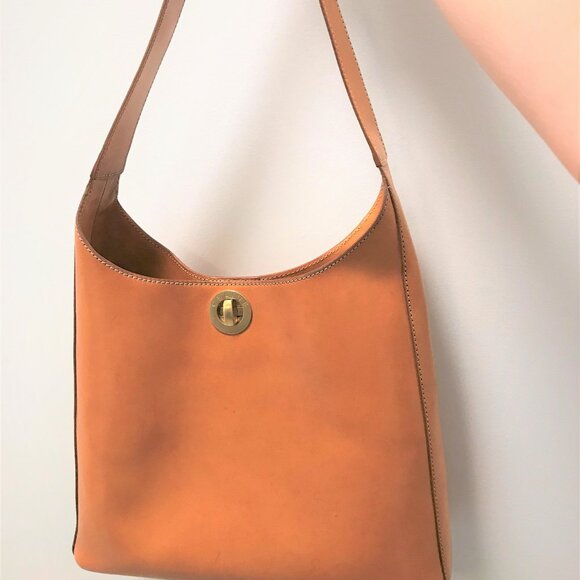 Authentic CELINE Turn Lock Orange Leather Tote Bag Made in Italy - Picture 7 of 11